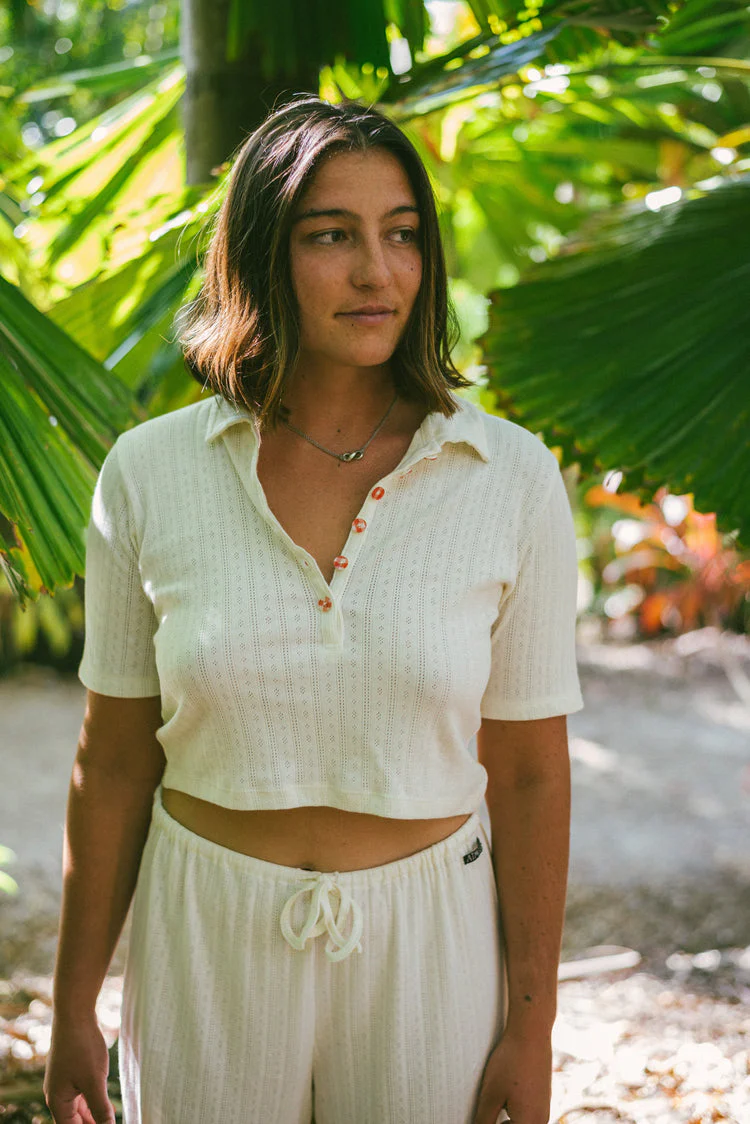 Beach PJ Collar Tee - Pontiel Cream - Image 5