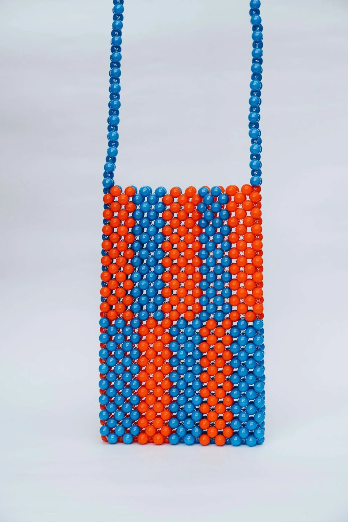 Beaded Phone Bag - Blue/Orange - Image 3