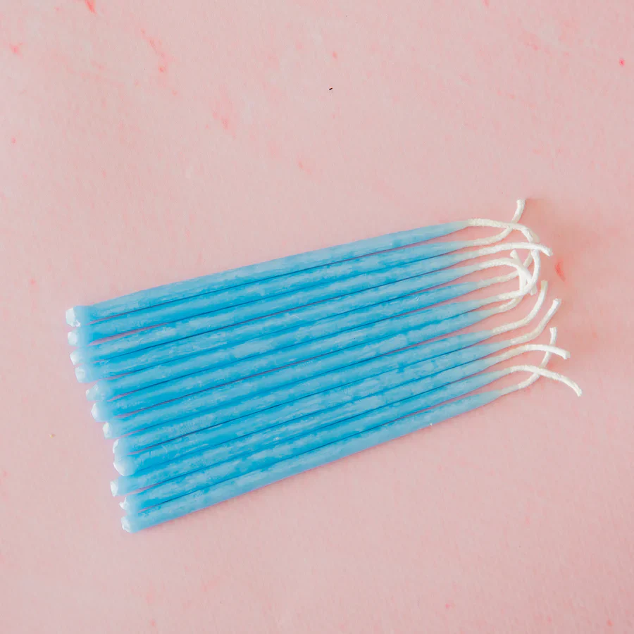 Bees Wax Party Candles - Sky Blue