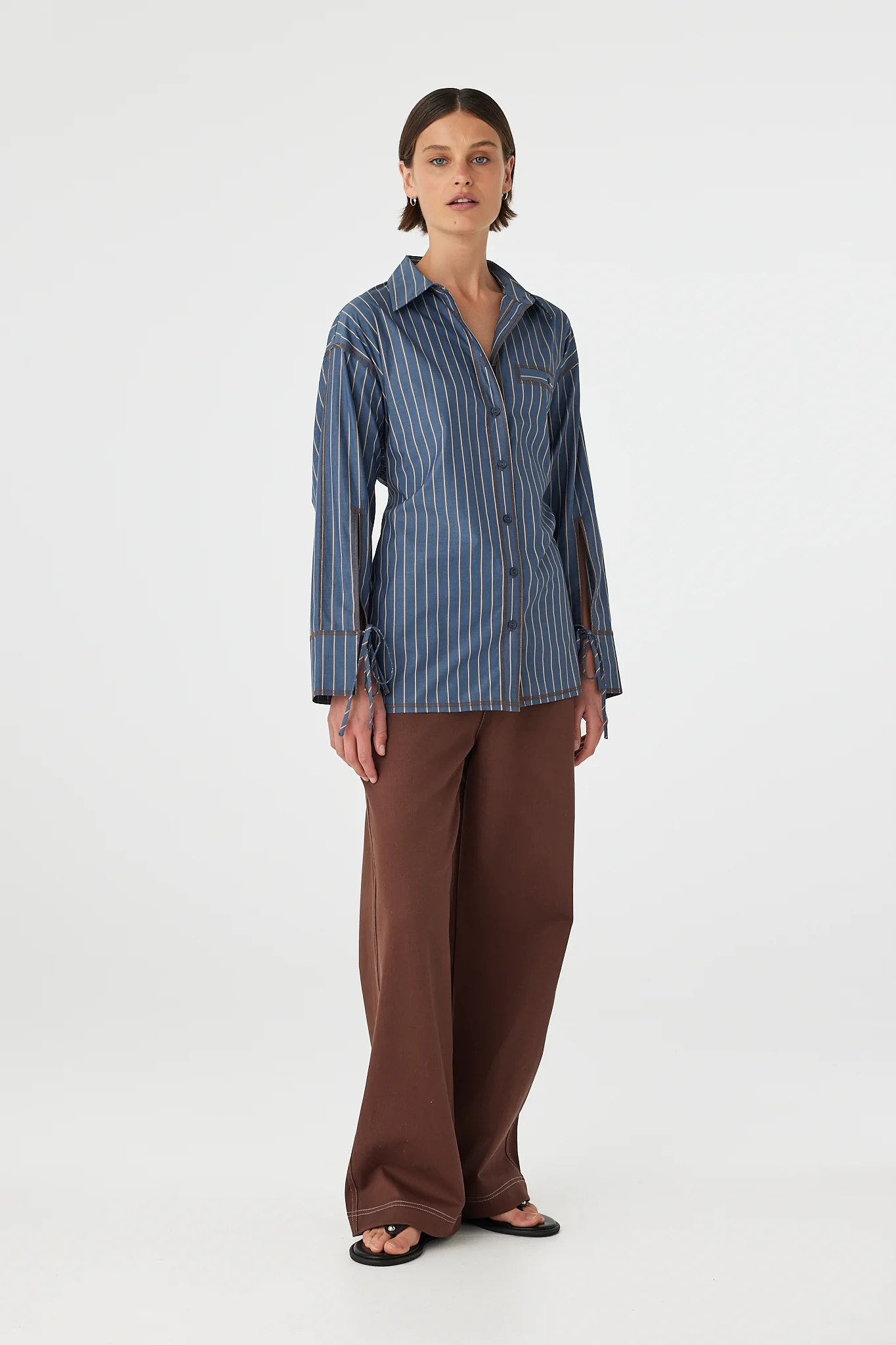 Blair Shirt - Muted Blue Stripe - Image 7