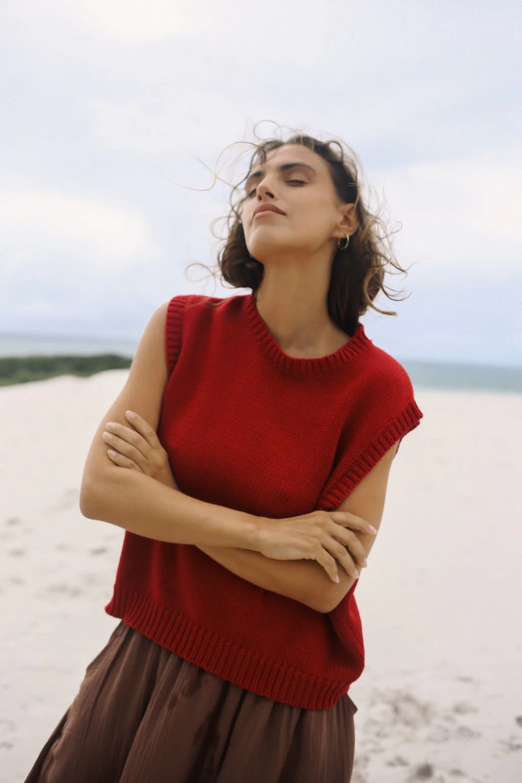 Cecilia Knit Vest - Cherry - Image 3