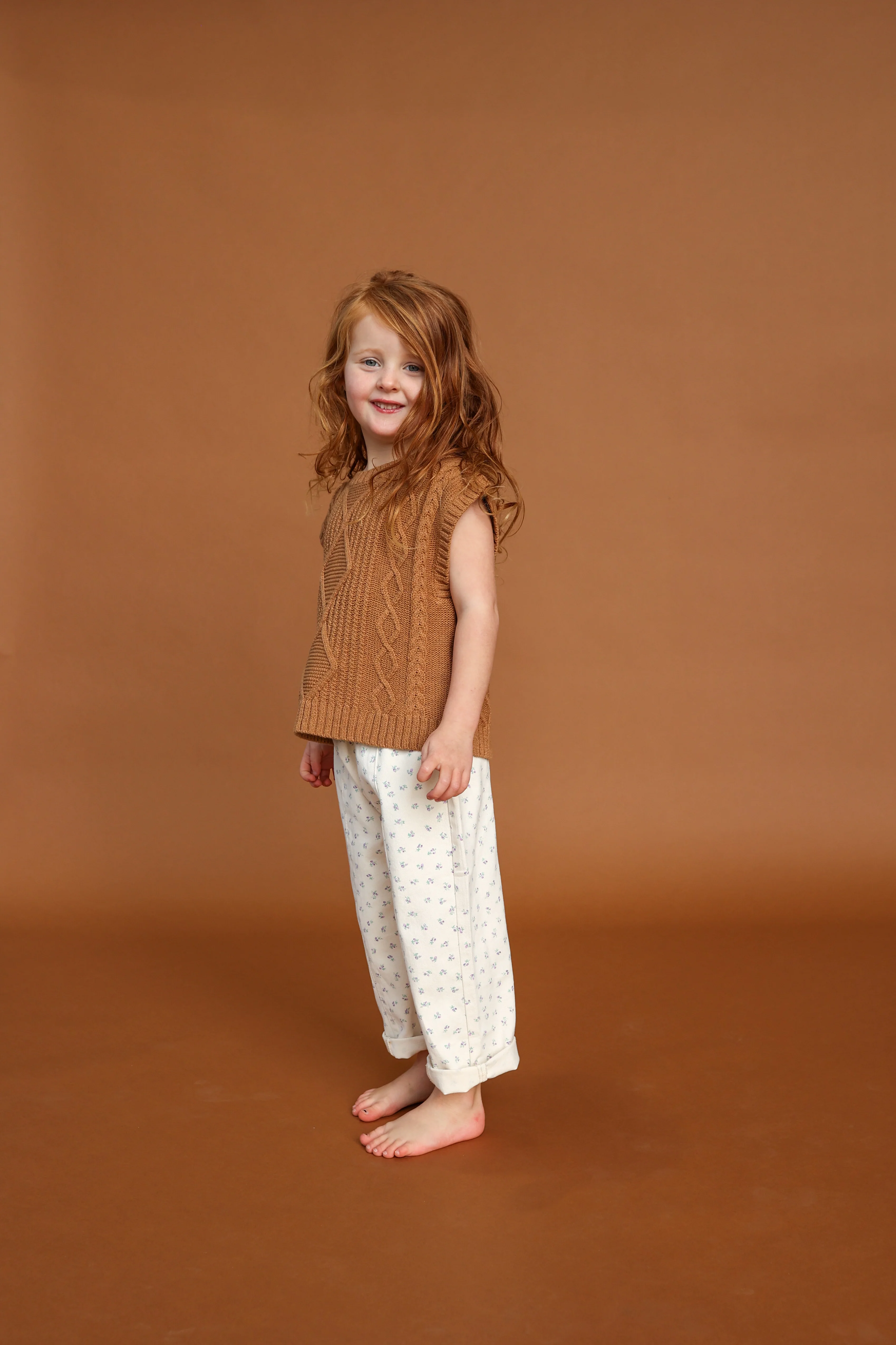Chunky Cable Knit Vest - Toast - Image 4