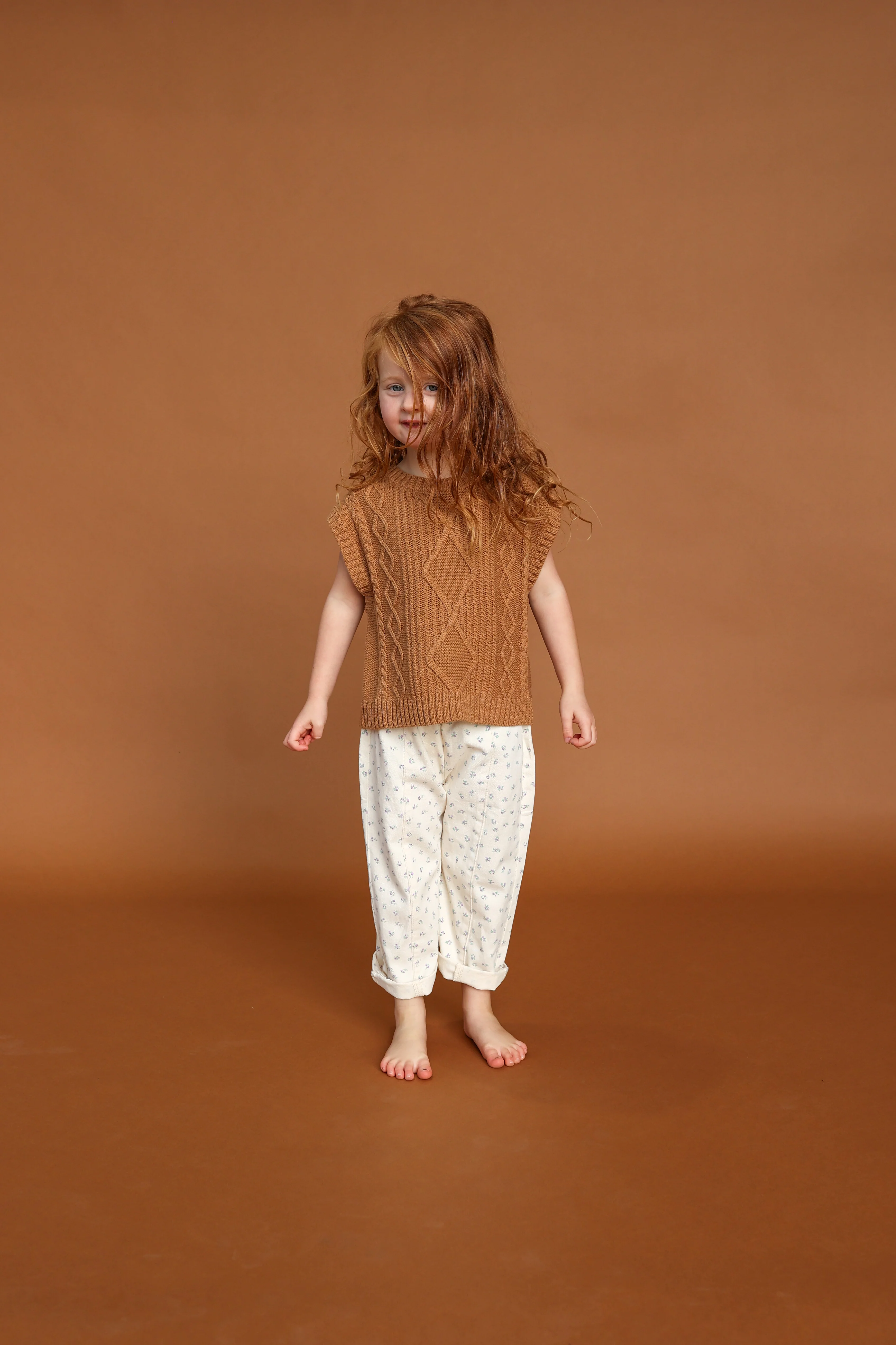 Chunky Cable Knit Vest - Toast - Image 5