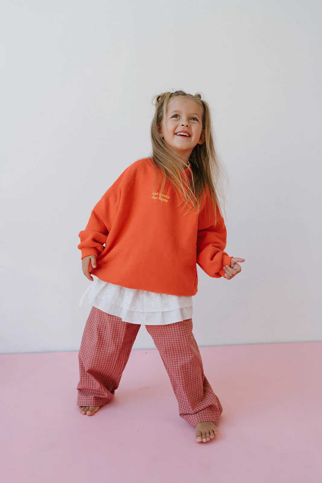 Cotton Check Pant - Pink - Image 4