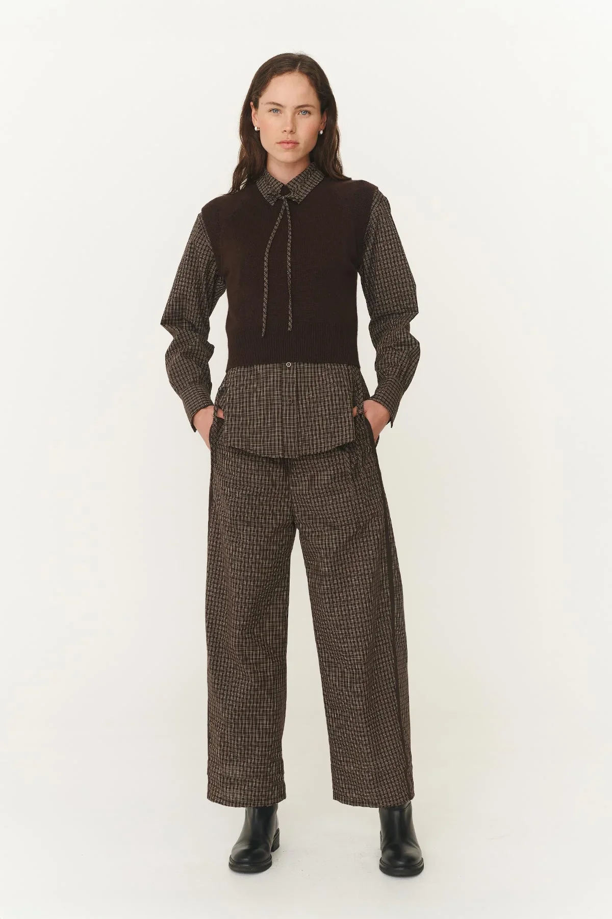 Gabe Lounge Pants - Cacao Check - Image 2
