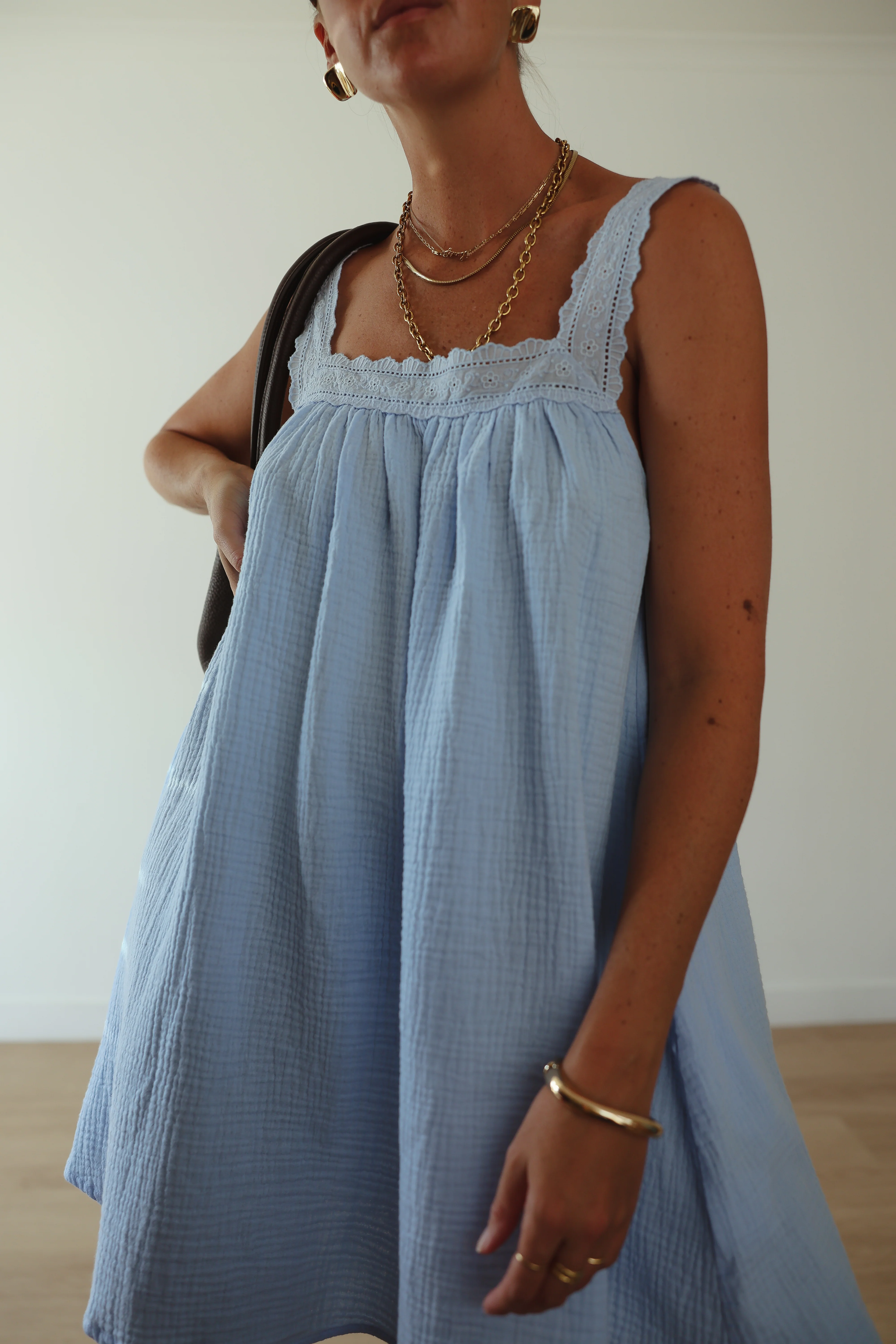 Juno Slip Mini Dress - Baby Blue - Image 5
