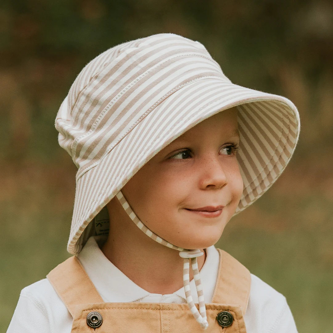 Kids Classic Bucket Sun Hat - Natural Stripe - Image 4