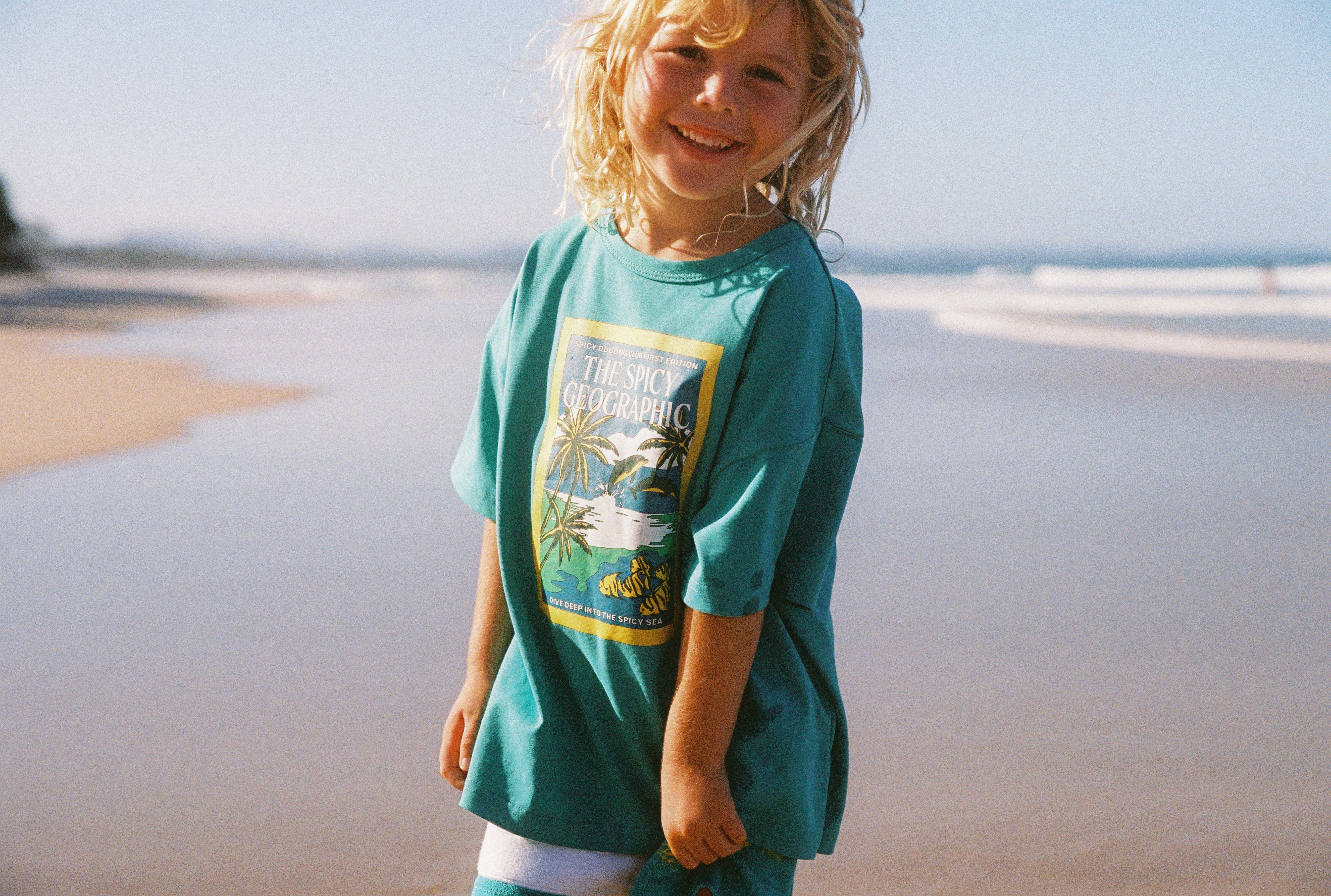 Kids Spicy Geo Tee - Aqua - Image 3