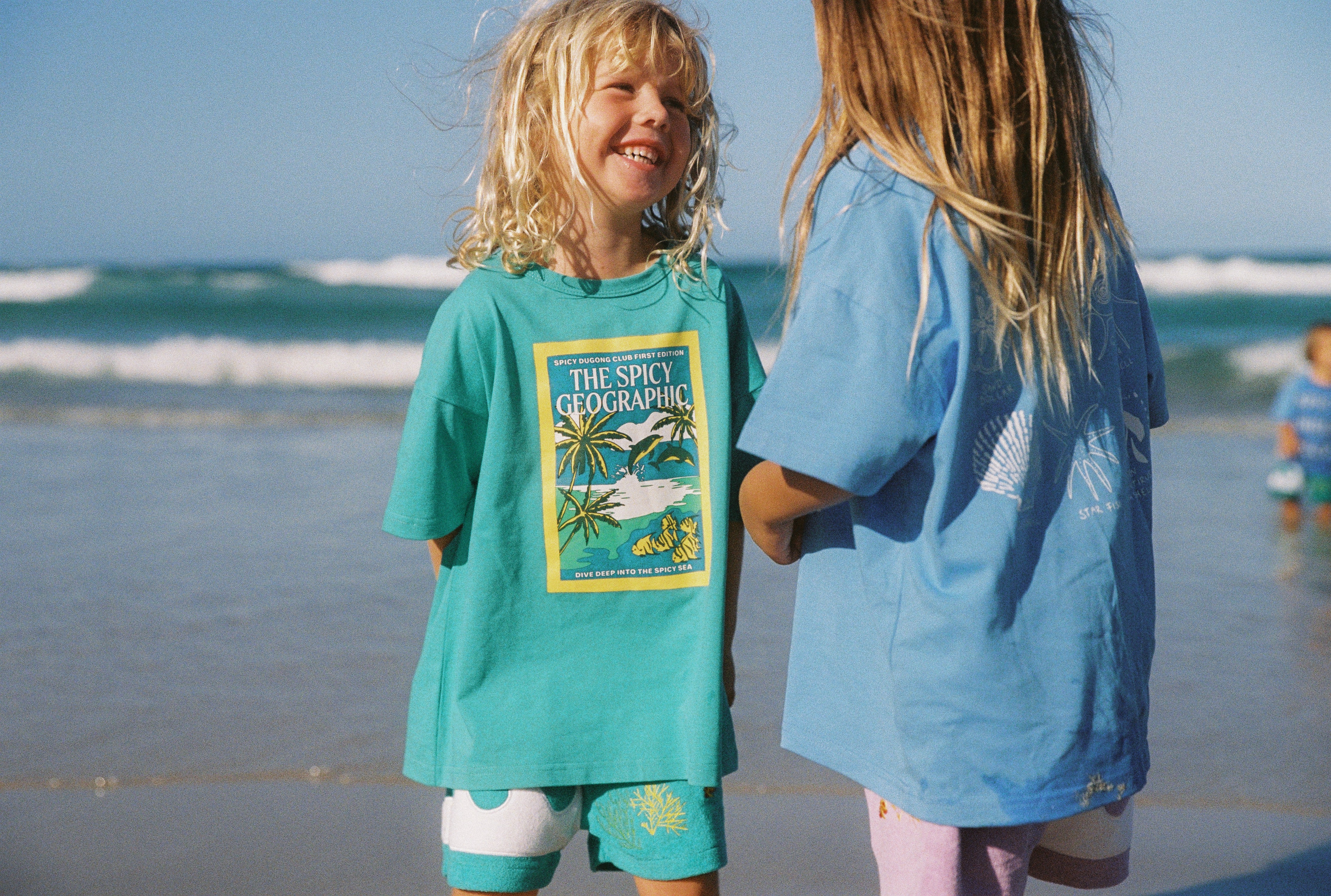 Kids Spicy Geo Tee - Aqua - Image 4