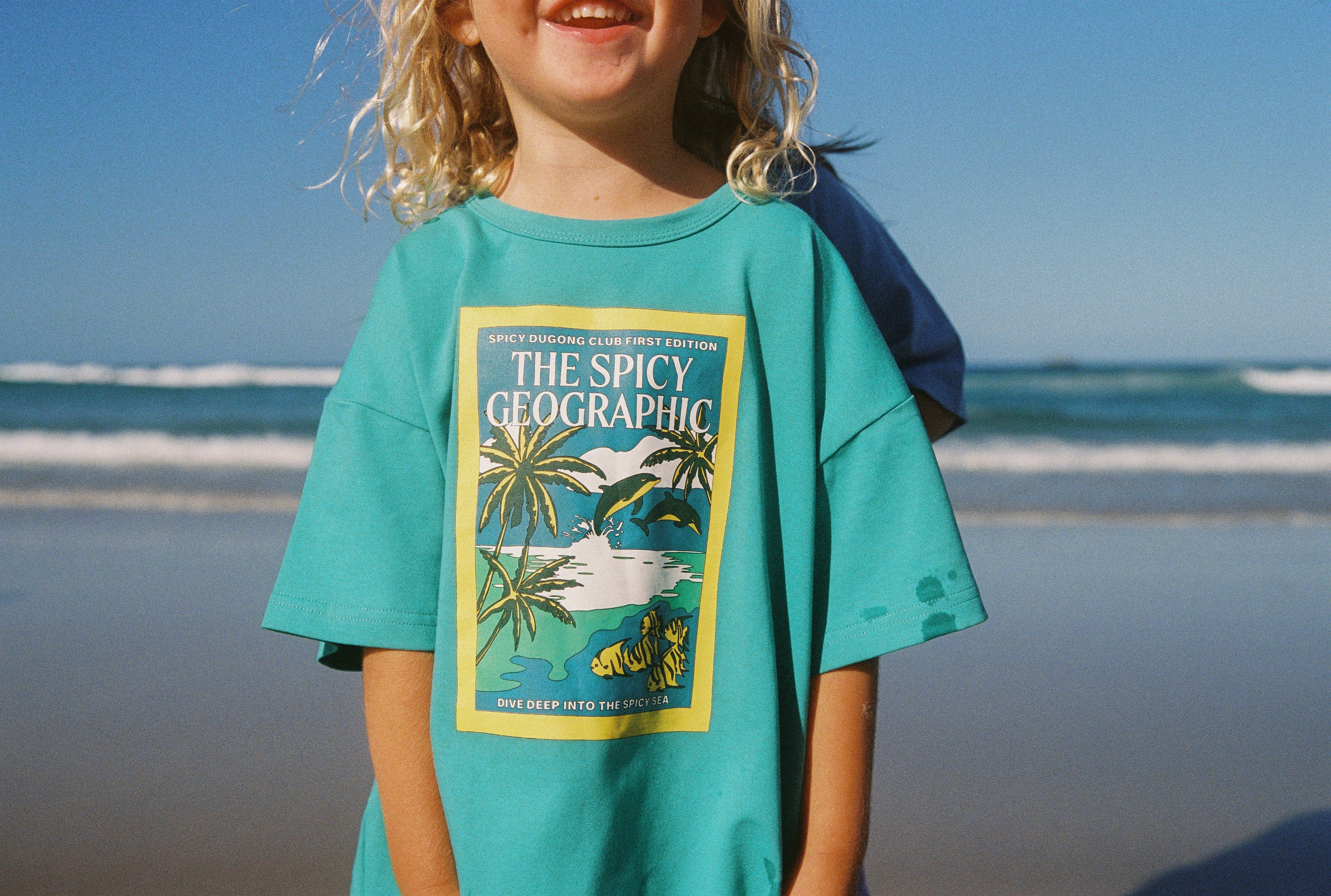 Kids Spicy Geo Tee - Aqua - Image 5