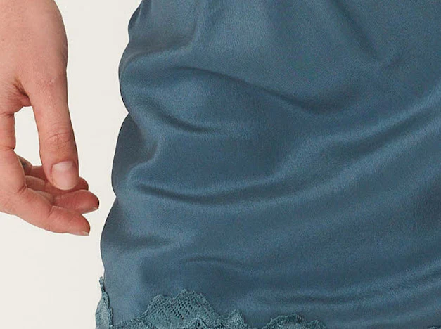 Marina Silk Mini Skirt - Teal Blue - Image 5