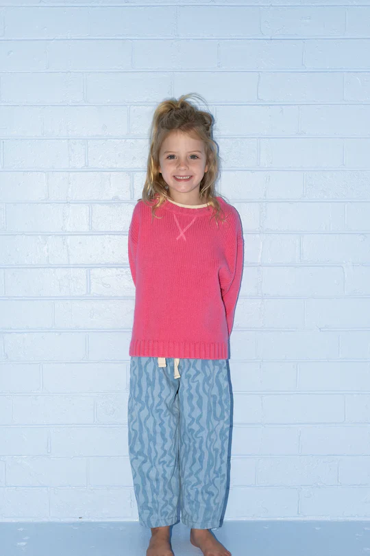Merino Blend Knit Pull Over - Raspberry - Image 3