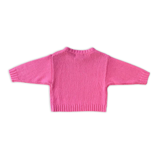 Merino Blend Knit Pull Over - Raspberry - Image 4
