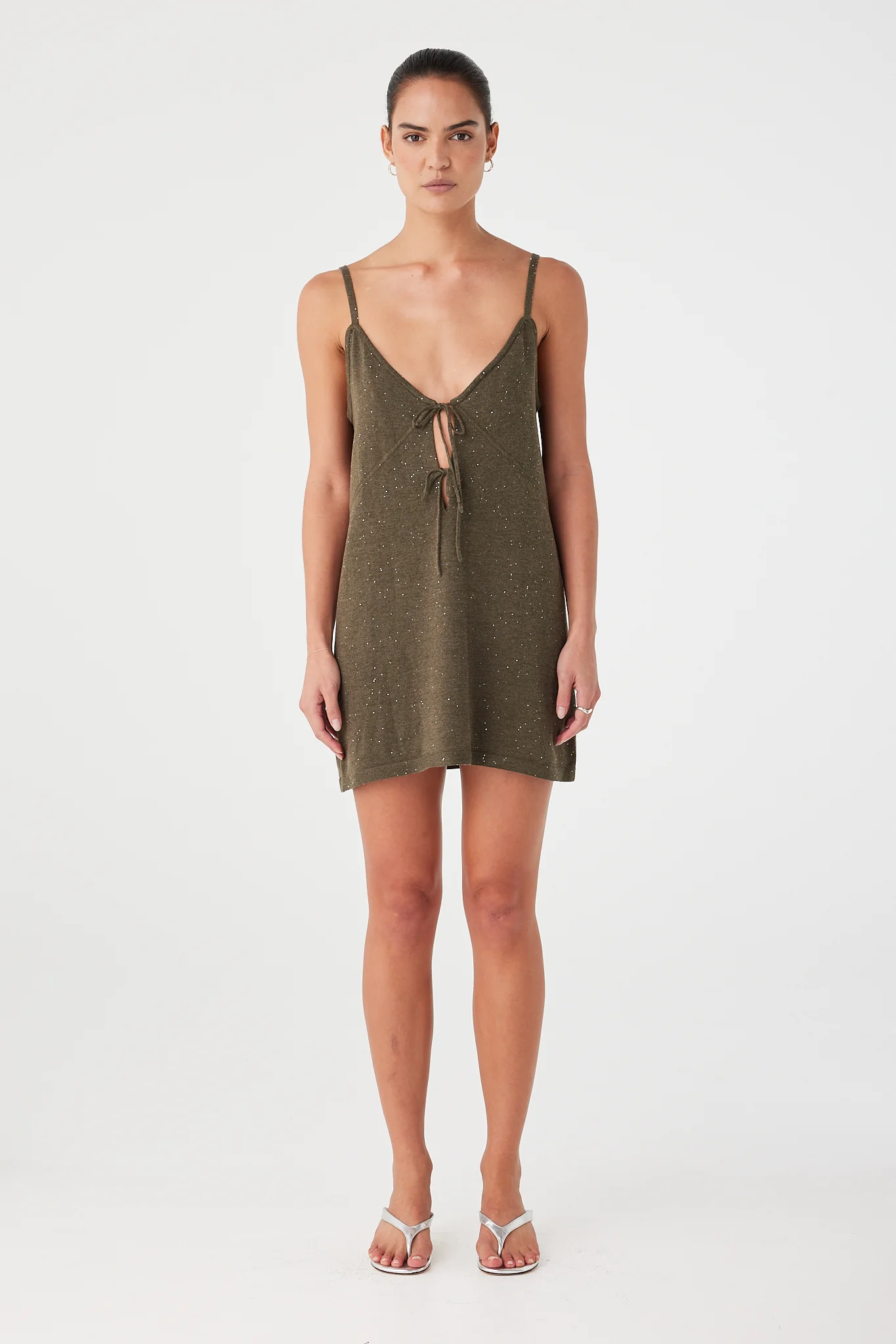 Mira Dress - Olive Sparkle