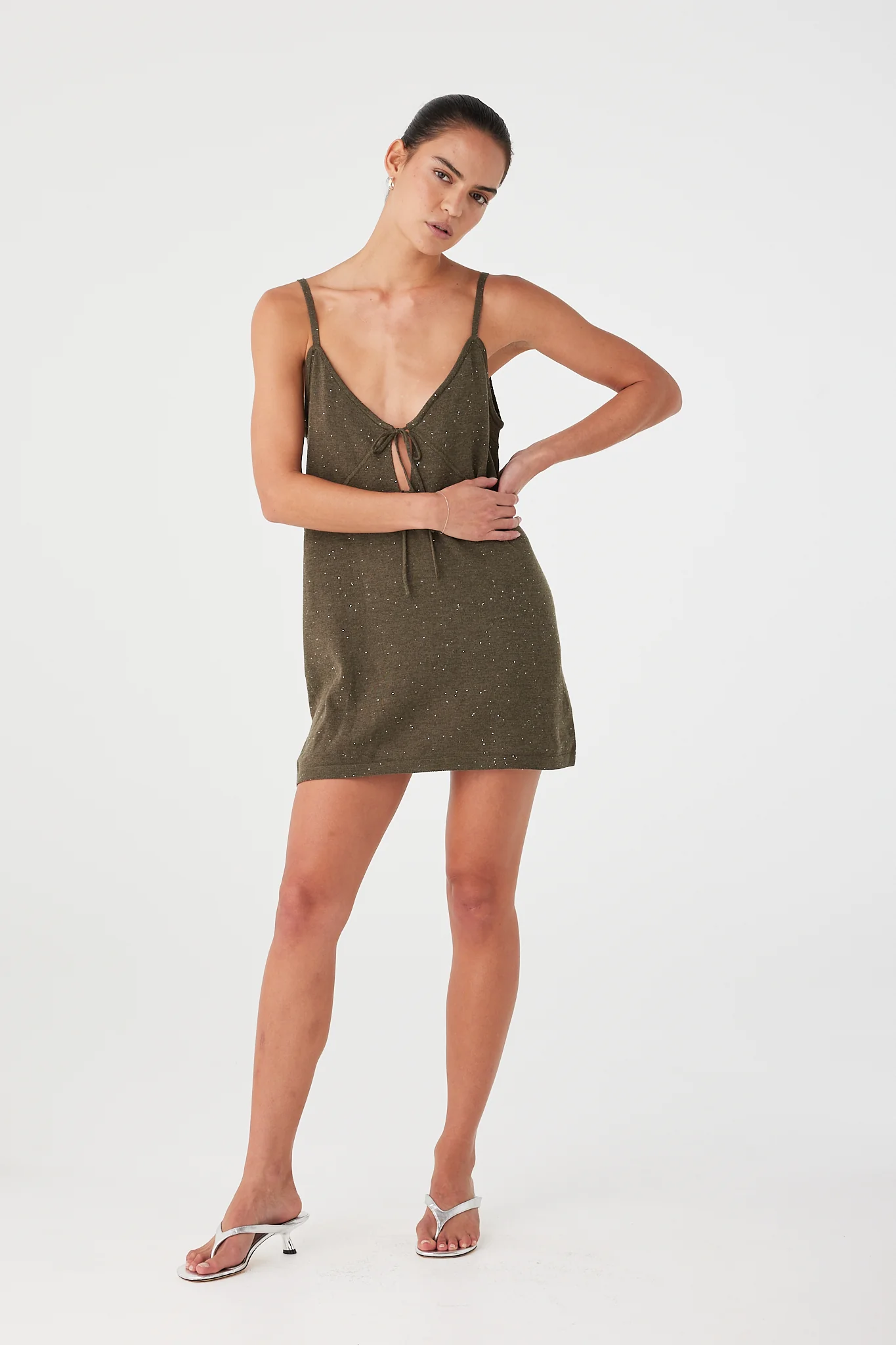 Mira Dress - Olive Sparkle - Image 5