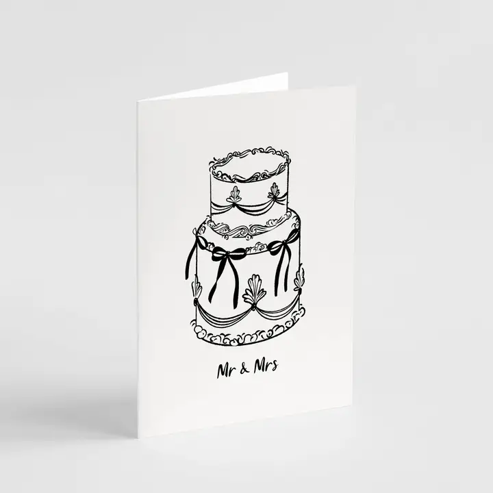 Mr & Mrs Vintage Wedding Cake Card - Image 2