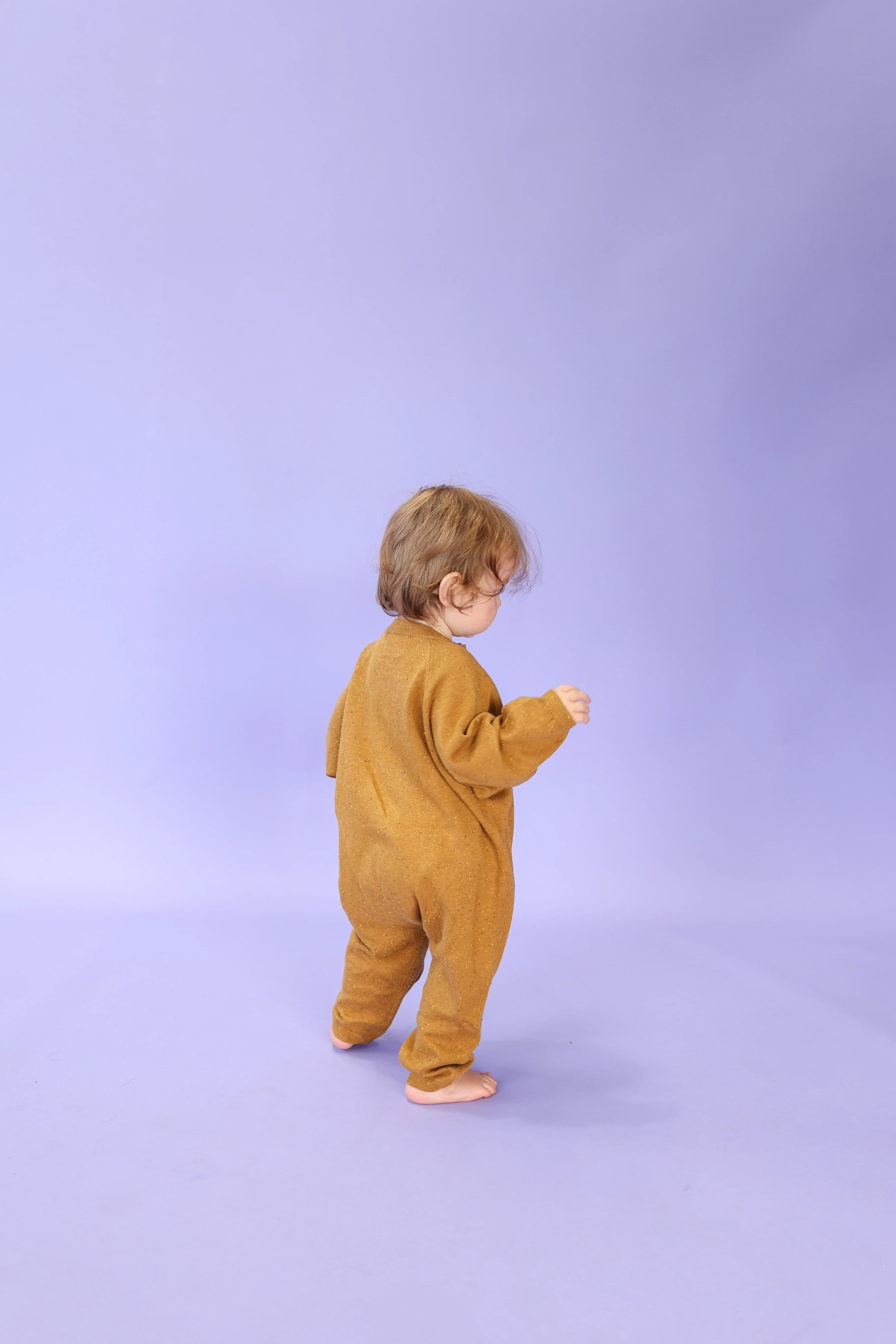Organic Essential Zip Starsuit - Golden Speckle - Image 3