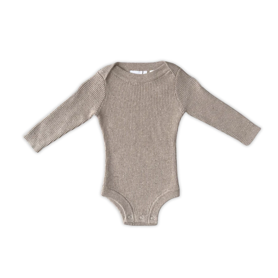 Organic Speckle Essential Knit Bodysuit - Oatmilk