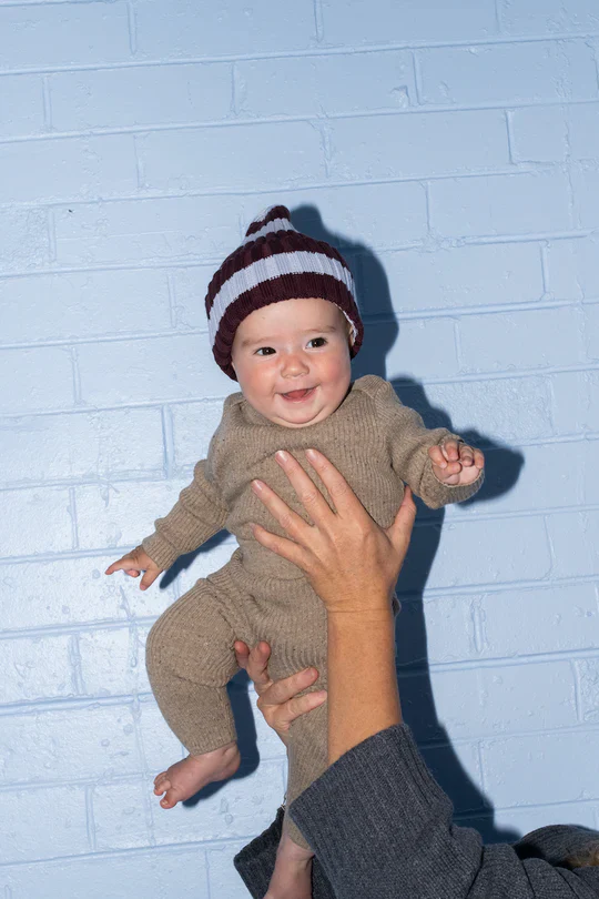 Organic Speckle Essential Knit Bodysuit - Oatmilk - Image 2