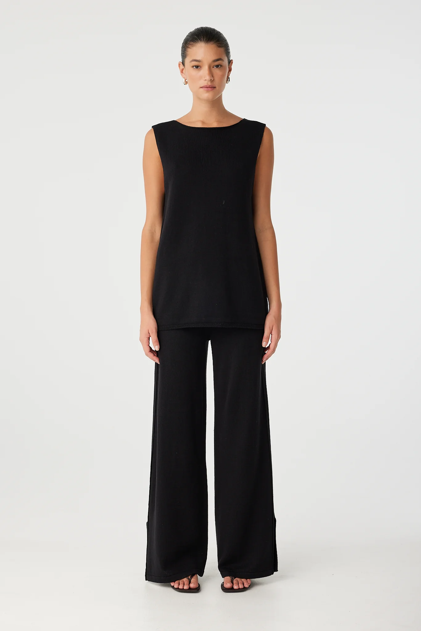 Poppy Longline Top - Black - Image 7