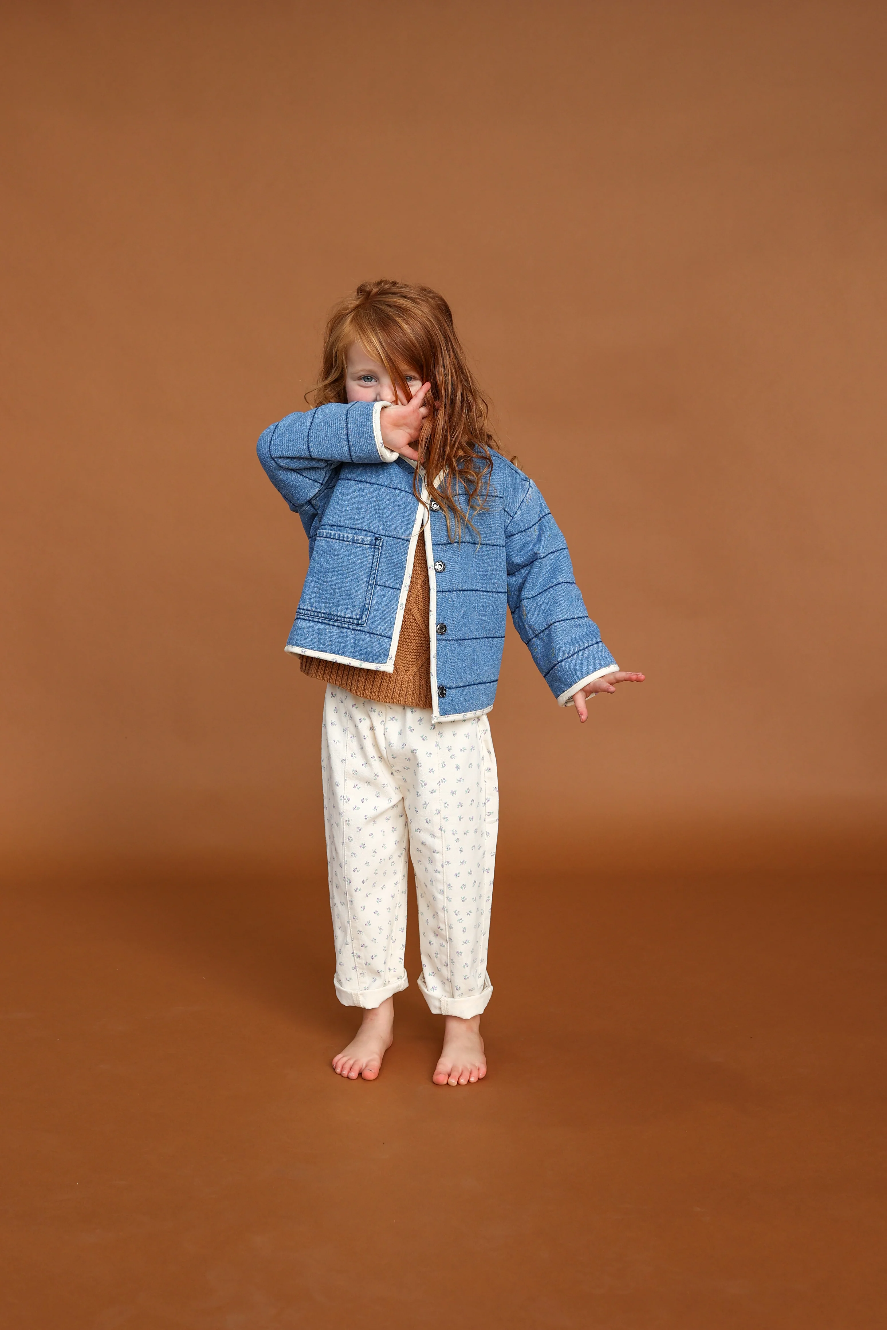 Quilted Reversible Jacket - Denim & Garden - Image 3