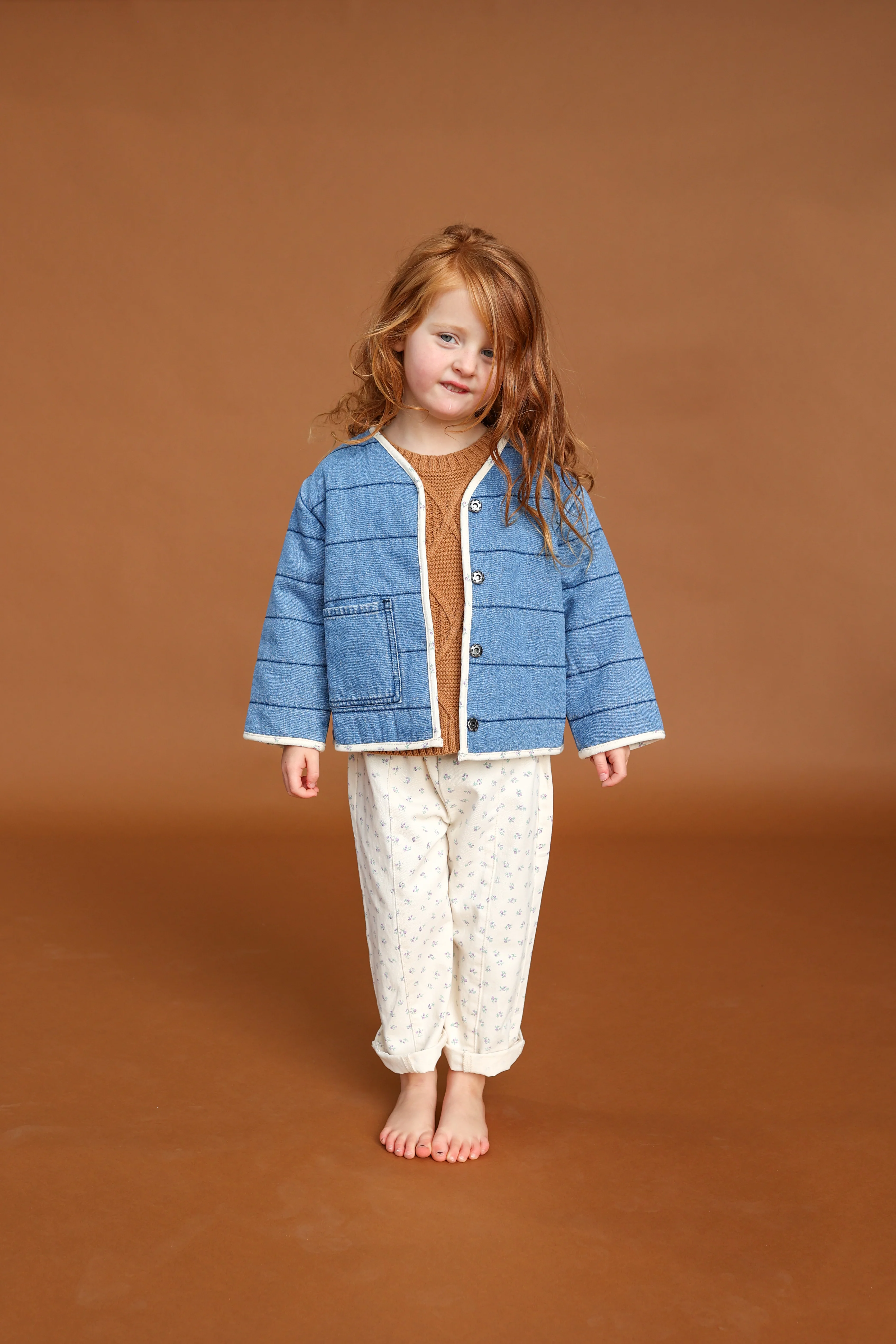 Quilted Reversible Jacket - Denim & Garden - Image 8