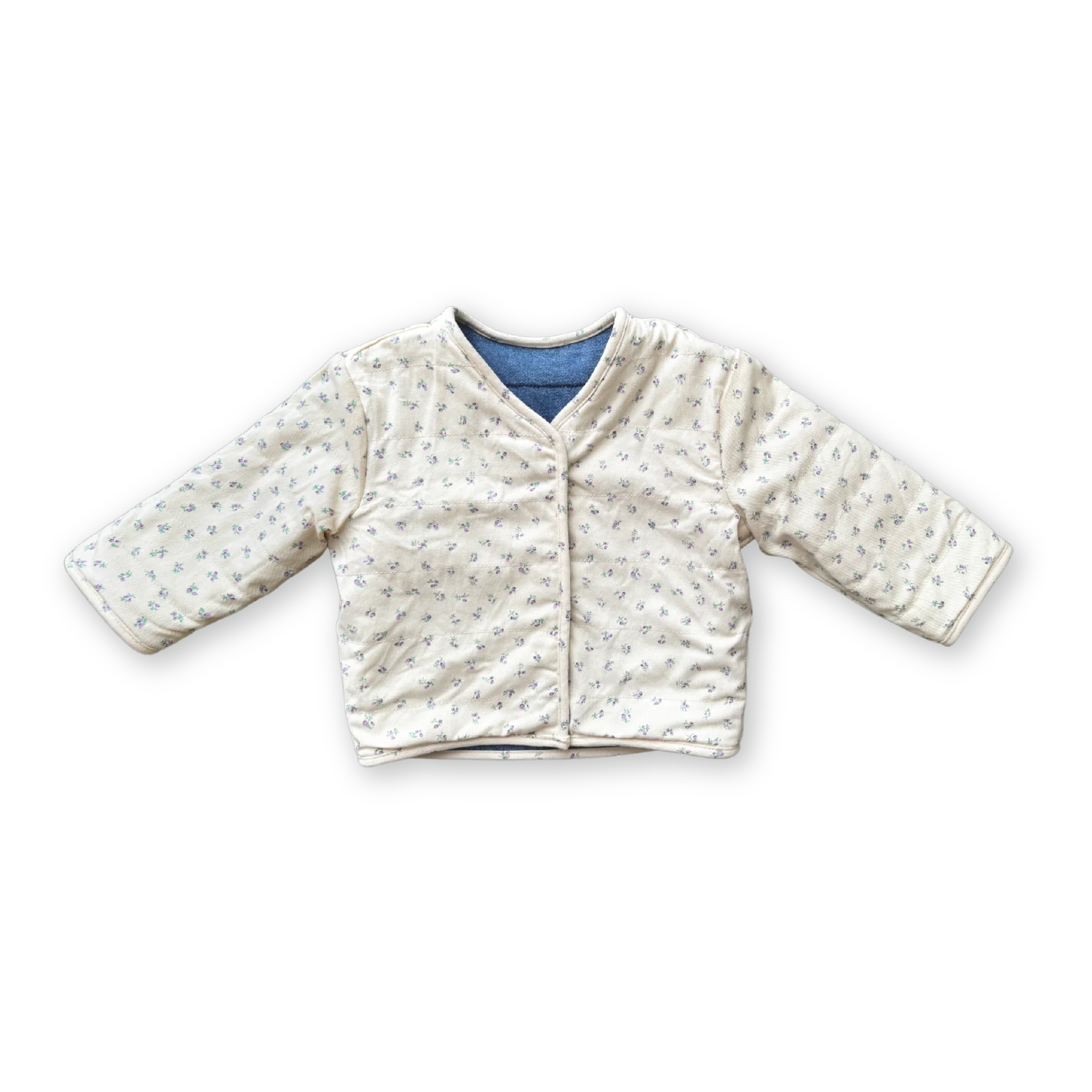 Quilted Reversible Jacket - Denim & Garden - Image 9