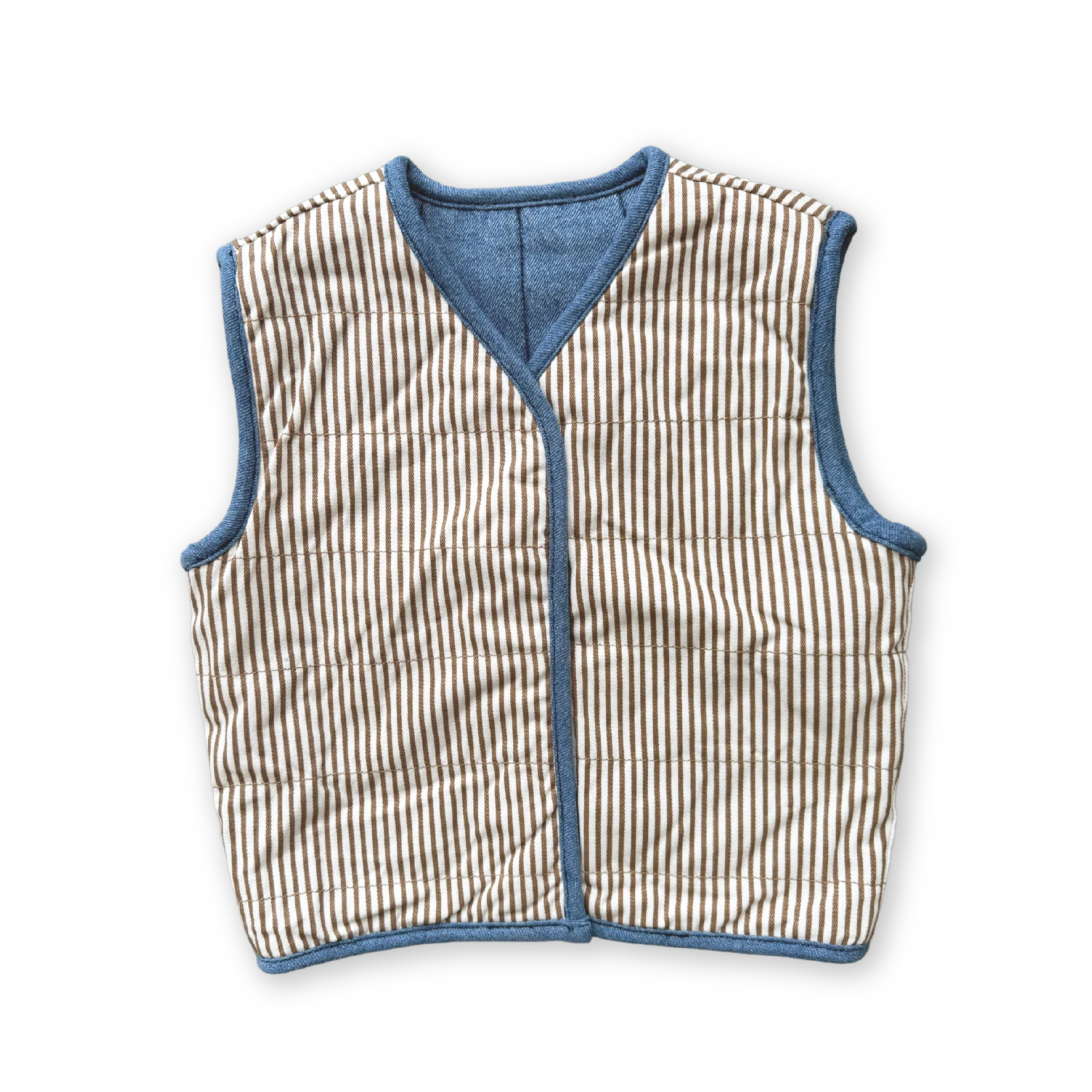 Quilted Reversible Vest - Denim & Paint - Image 10