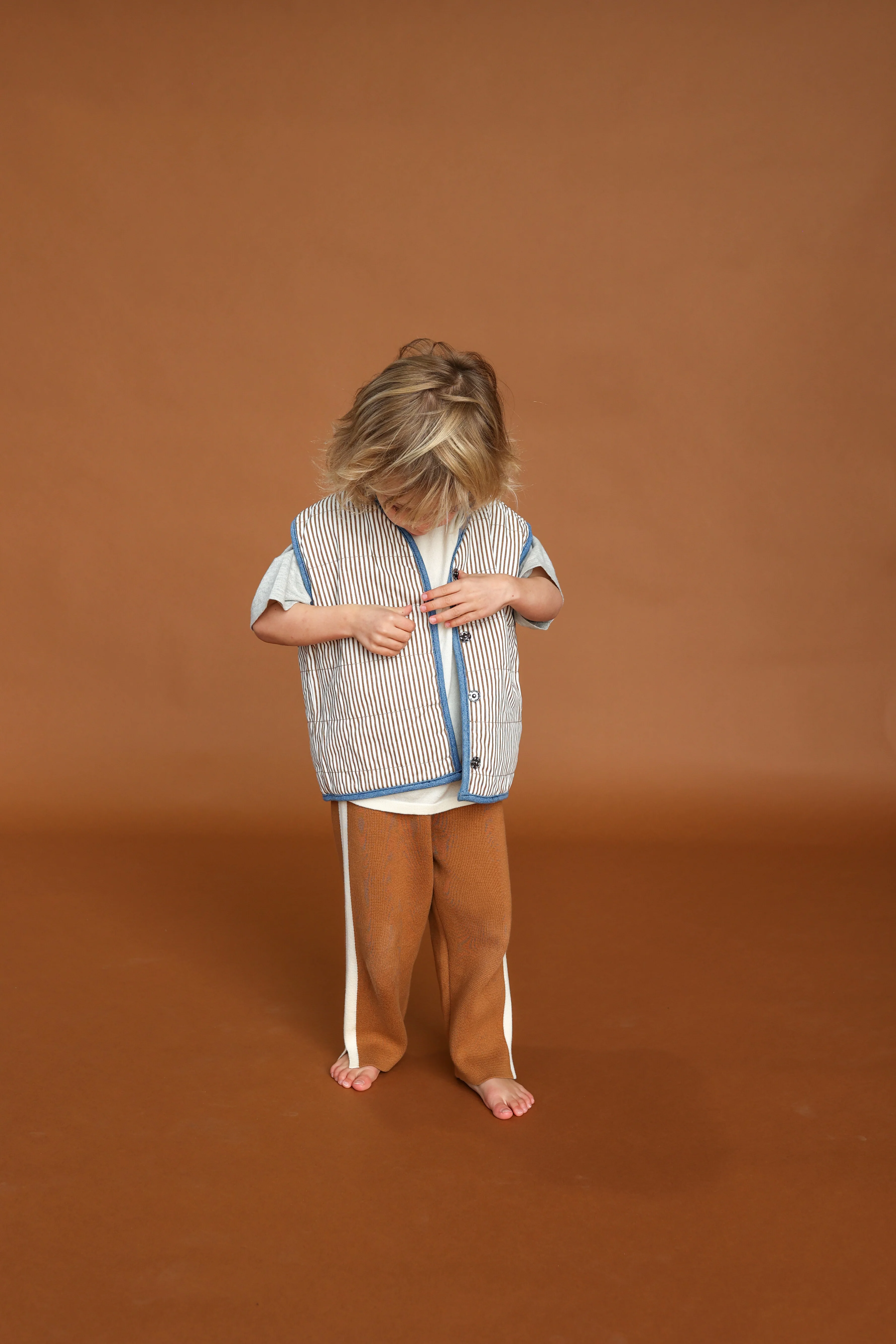 Quilted Reversible Vest - Denim & Paint - Image 3