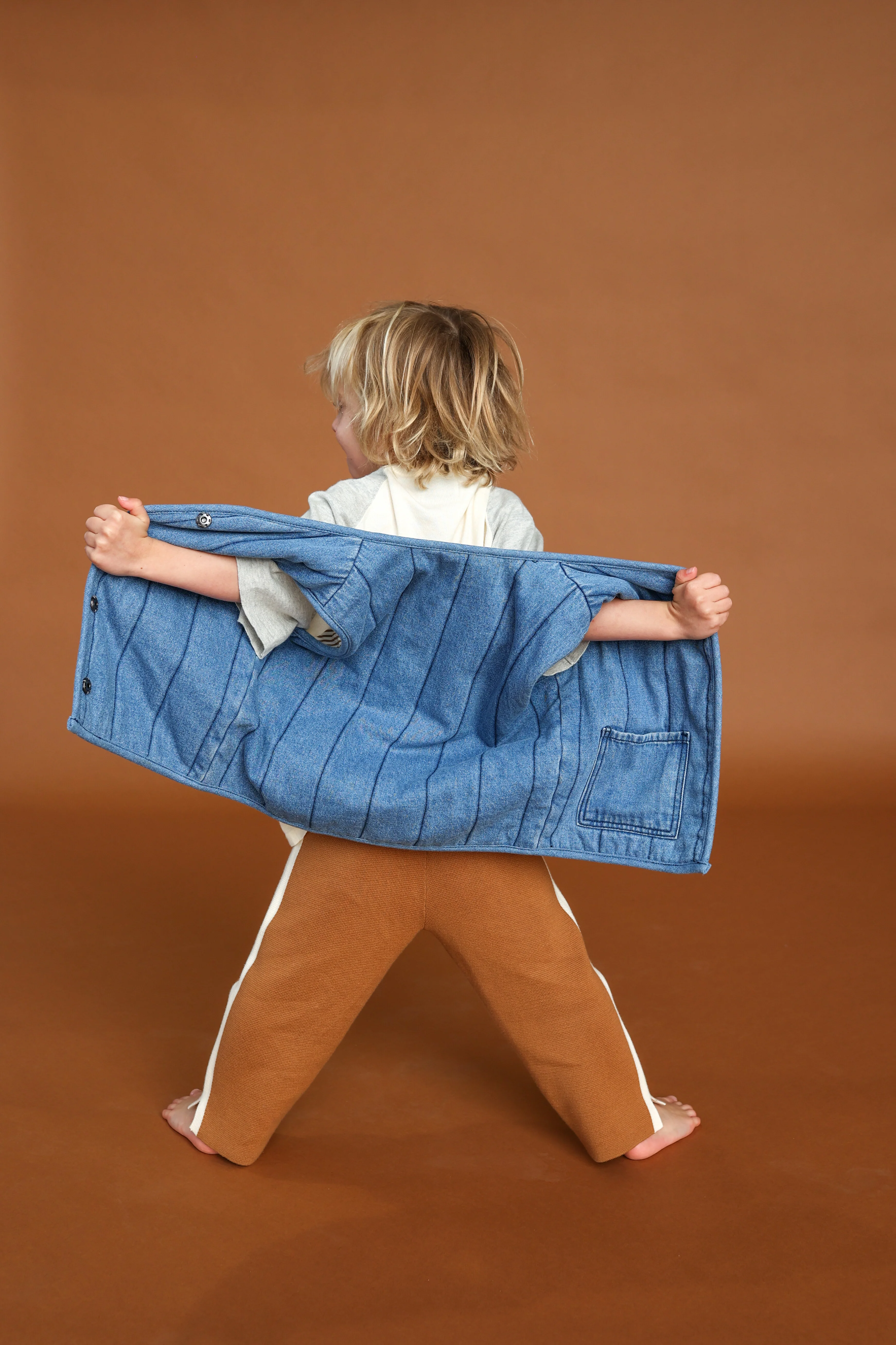 Quilted Reversible Vest - Denim & Paint - Image 4