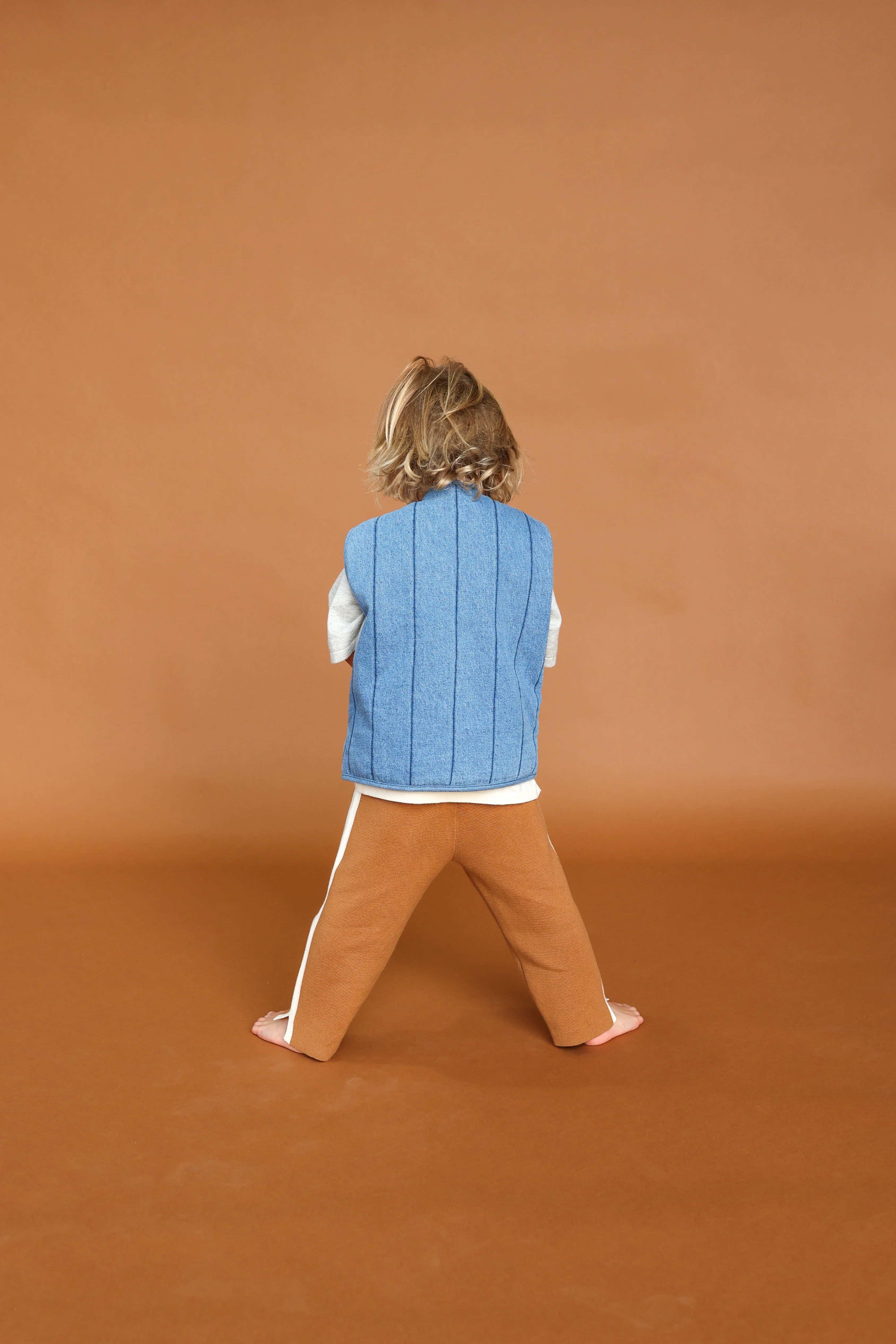 Quilted Reversible Vest - Denim & Paint - Image 7