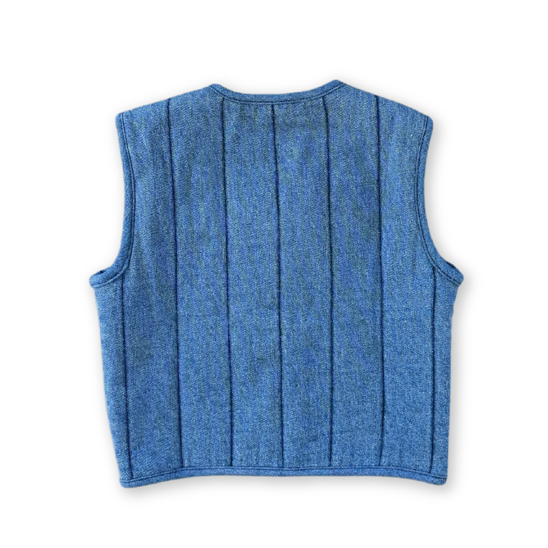 Quilted Reversible Vest - Denim & Paint - Image 9
