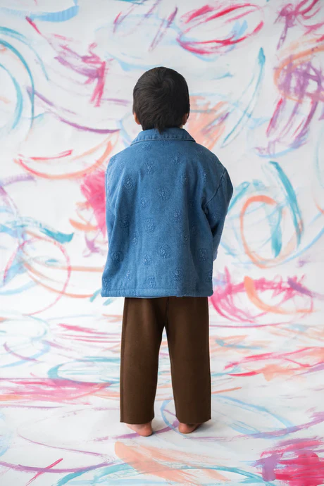 Quilted Swirl Denim Jacket - Image 4