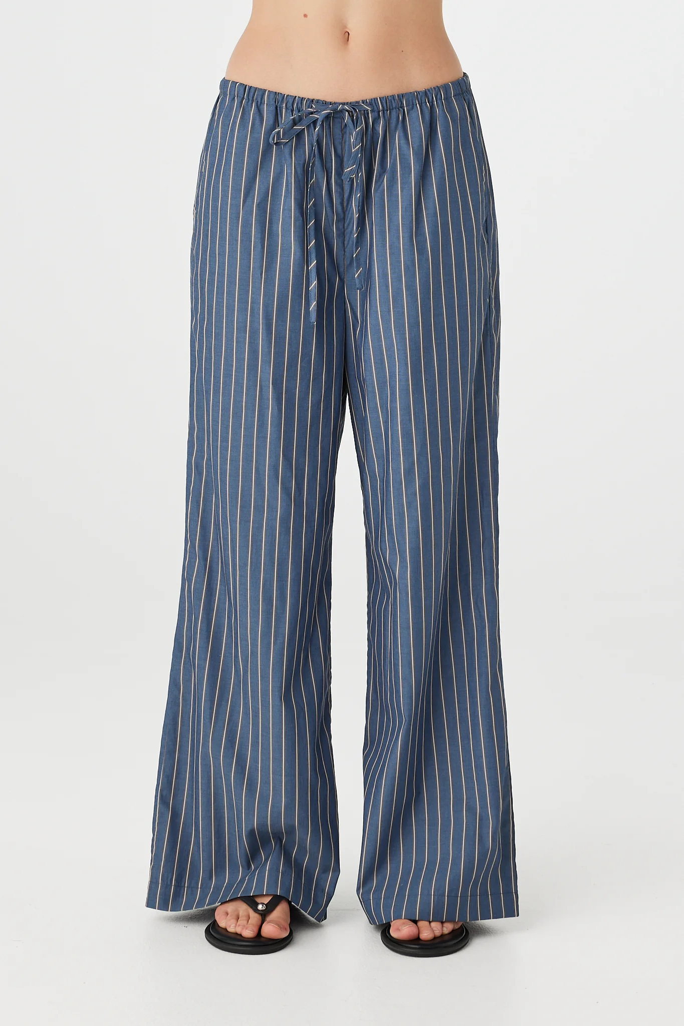 Rae Pants - Muted Blue Stripe