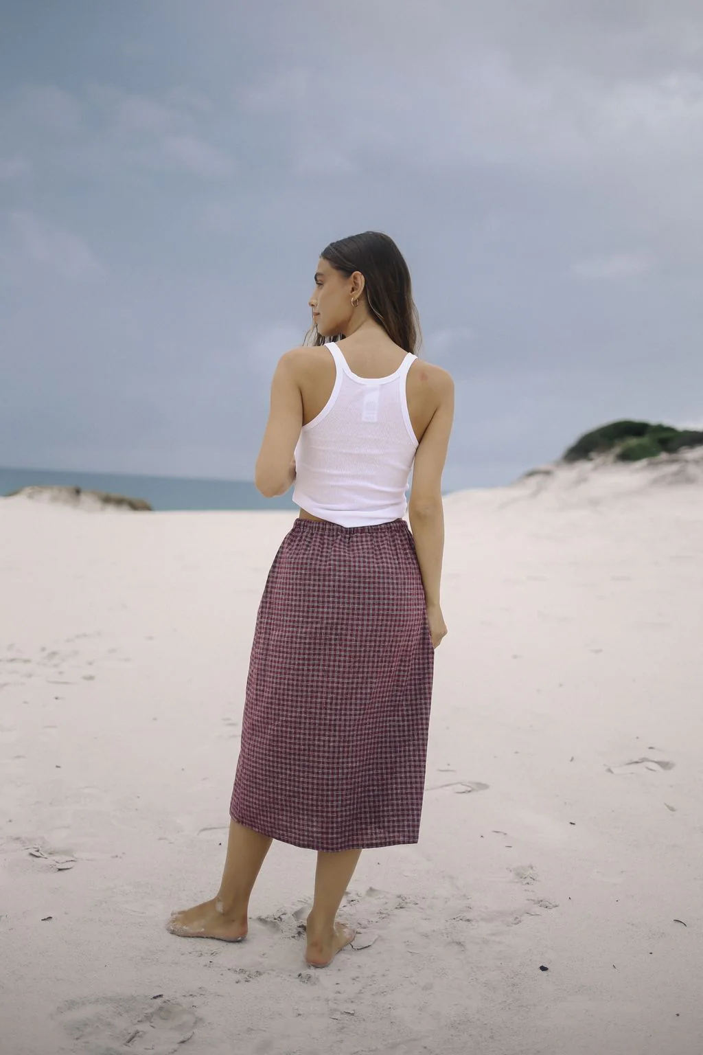 Remi Midi Skirt - Fig Hemp Check - Image 3
