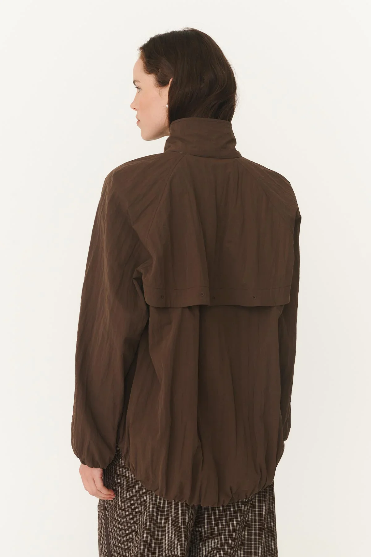Soren Funnel Neck Bomber Jacket - Cocoa - Image 5