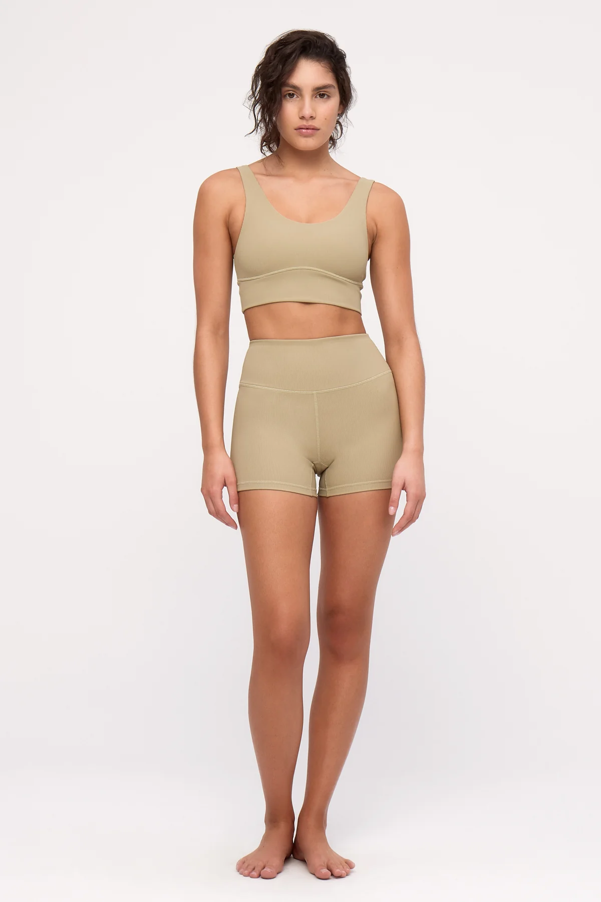 Stripe Rib Crop Top - Olive - Image 5
