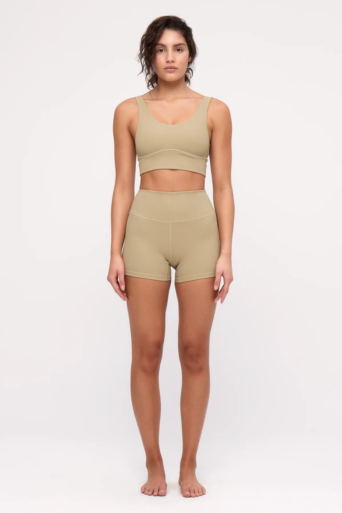 Stripe Rib Crop Top - Olive - Image 6