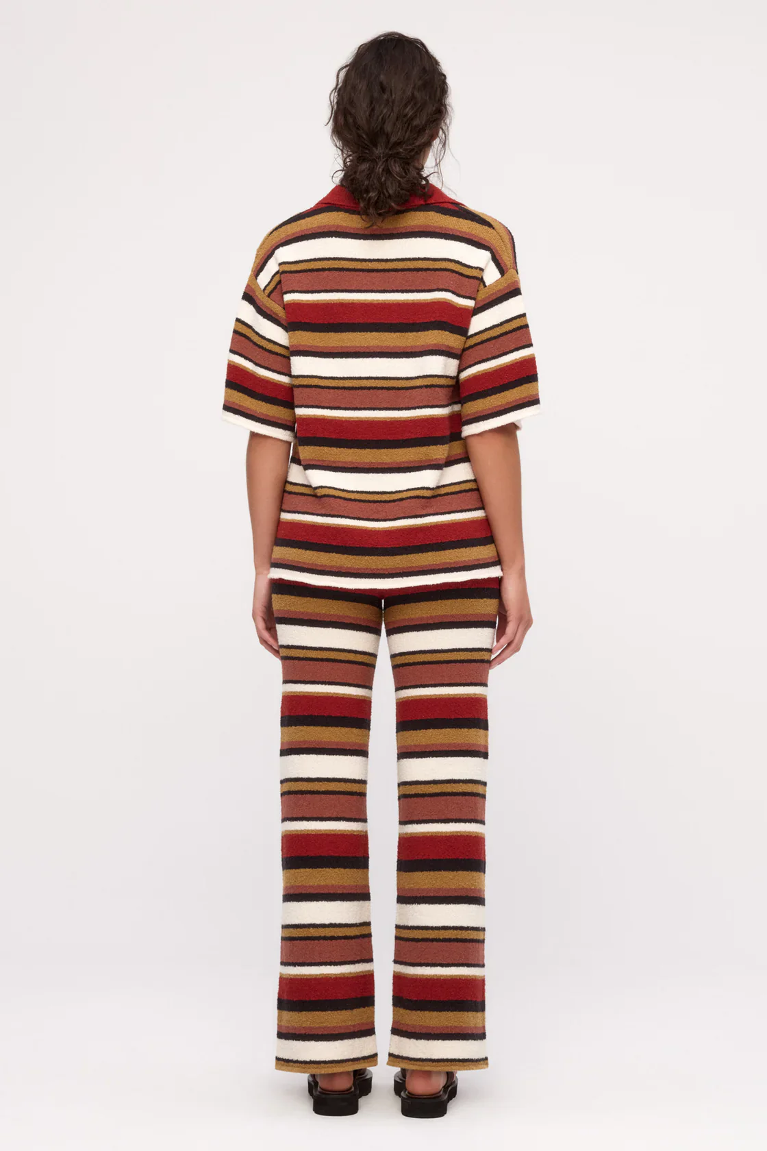 Textured Knit Shirt - Earth Stripe - Image 2
