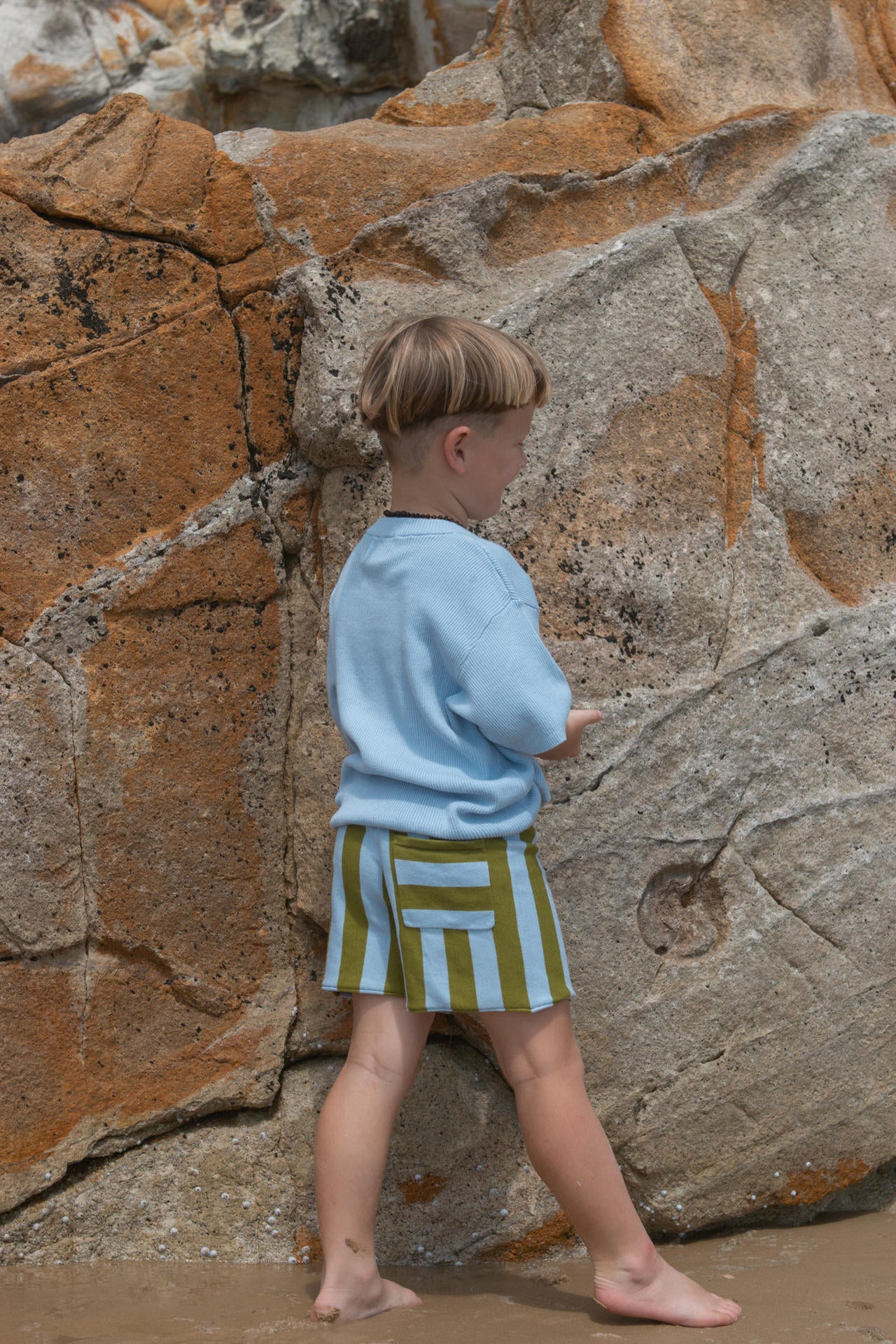 Vertical Stripe Knit Shorts - Ocean & Leaf - Image 5
