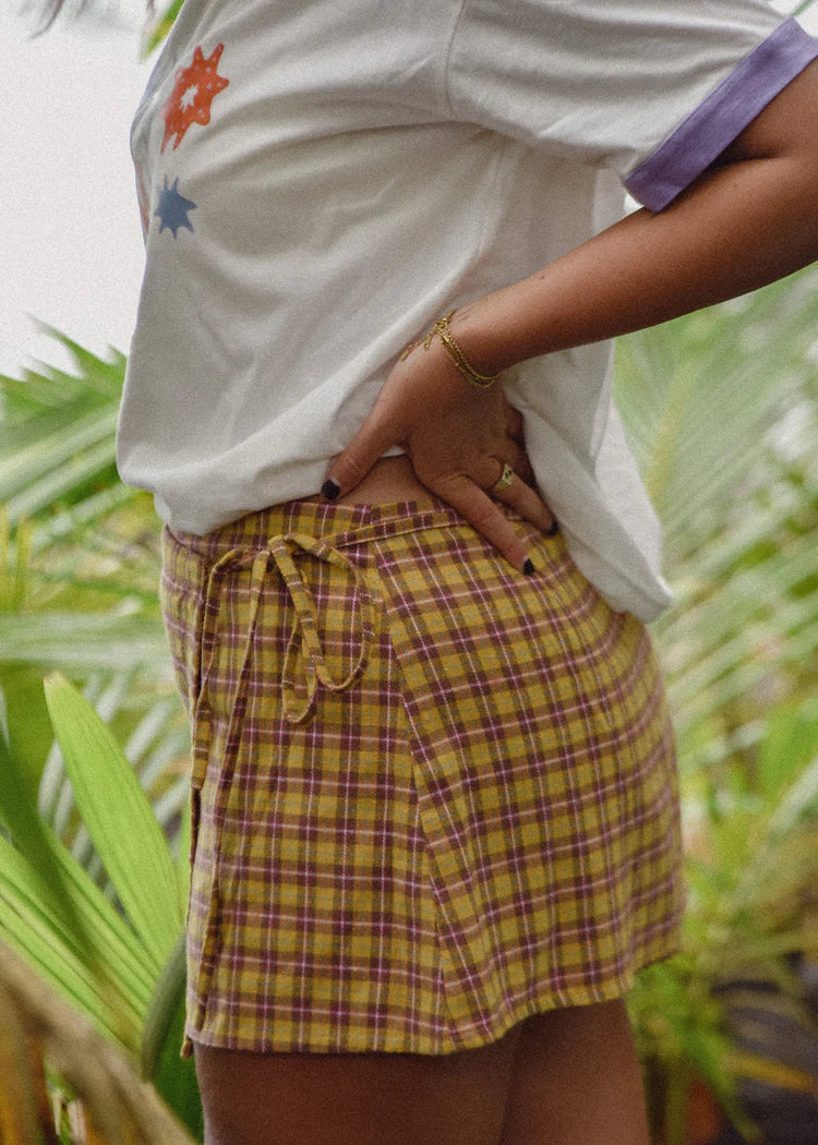 Wrap Mini Skirt - Flannel Plaid - Image 3