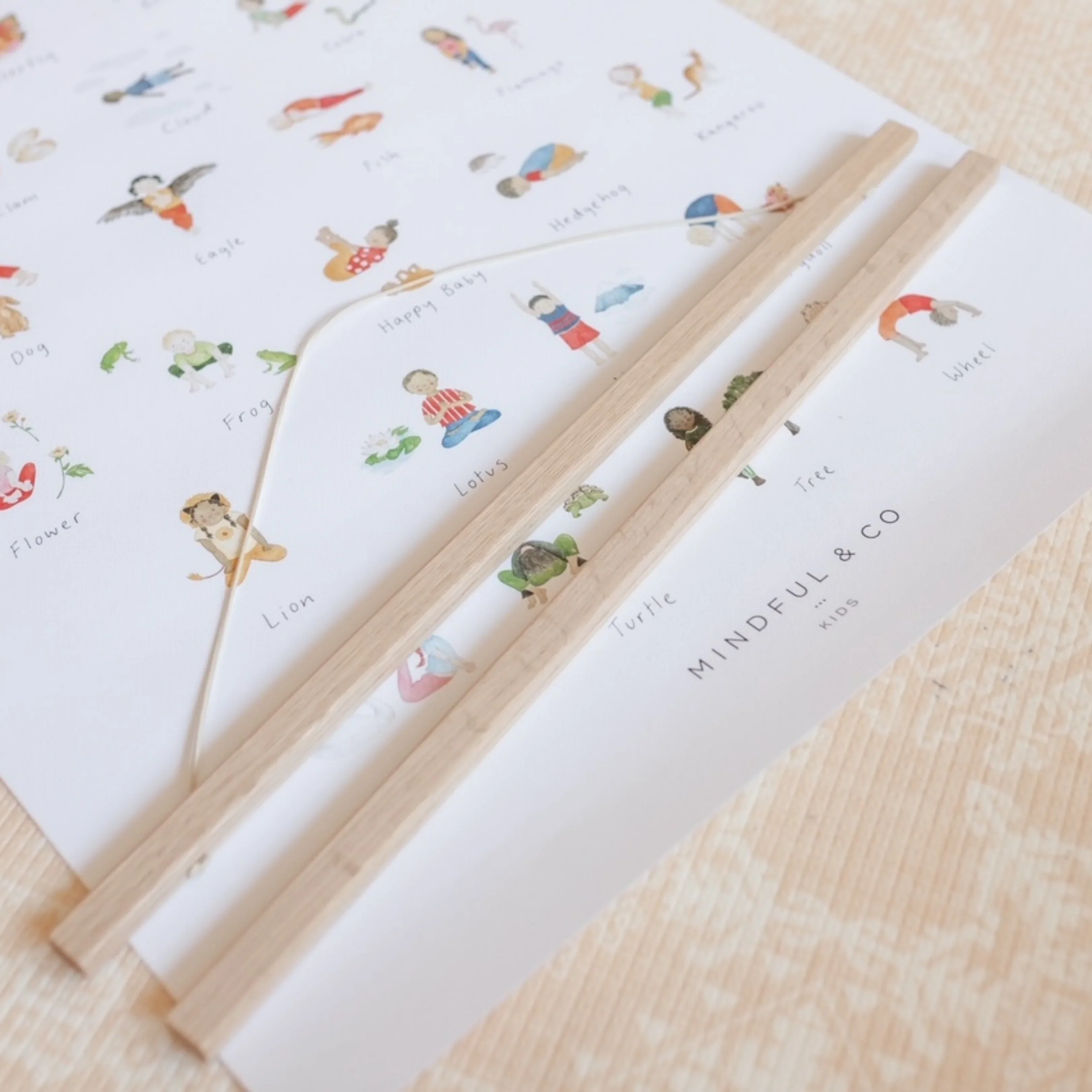 Yoga Poses Print With Wooden Hanger - Image 3